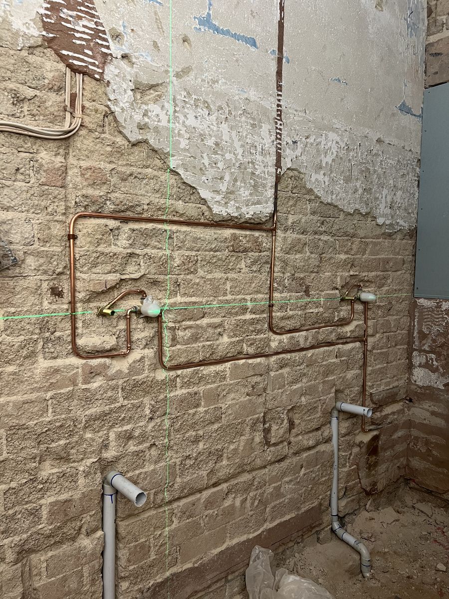 Copper hot and cold water reticulation rough-in by Davidson Plumbing and Gas