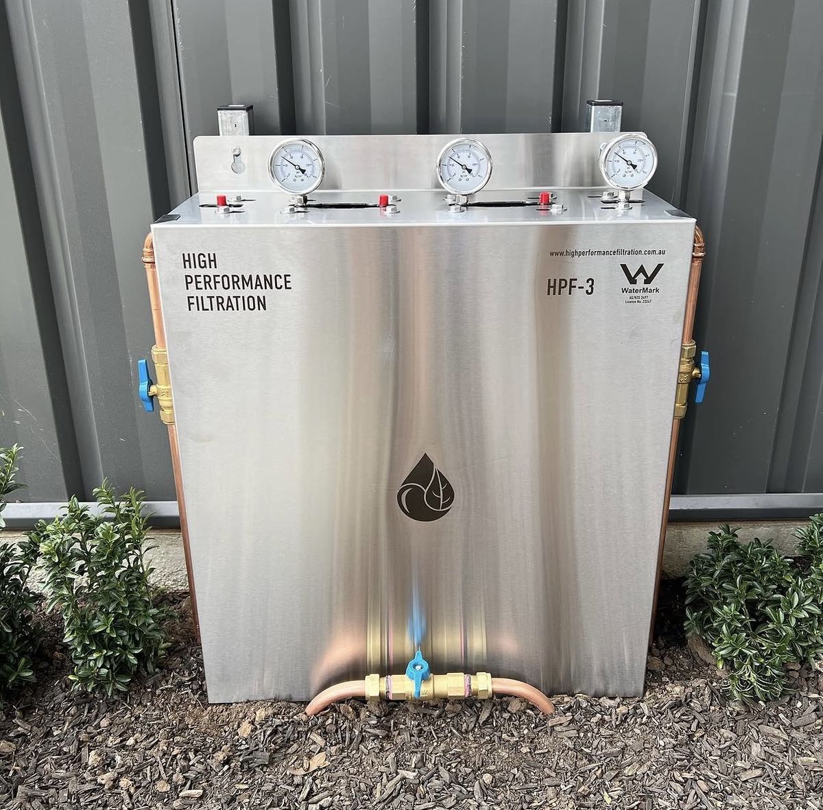 Whole-home water filtration system installed by Davidson Plumbing and Gas